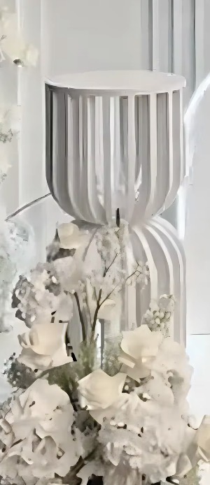 White Flower Pedestal or Cake Stand Set of 6